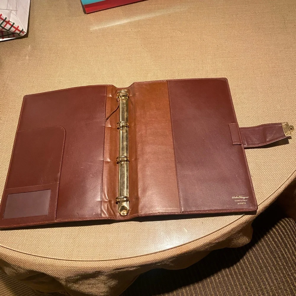 Elegant Brown Leather Ferragamo Notebook